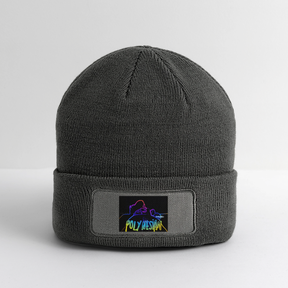 Patch Beanie - charcoal grey