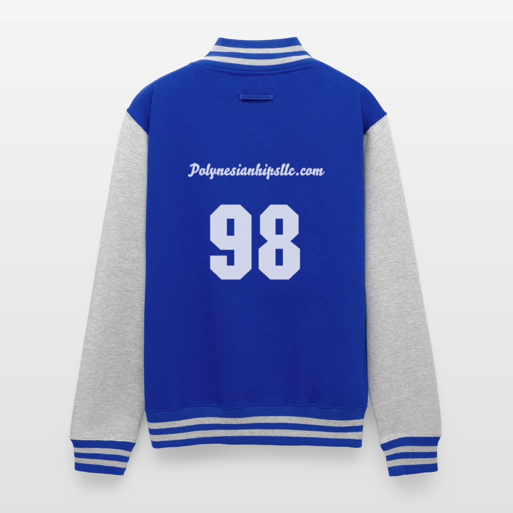 P Heavyweight Letterman Jacket - royal/heather grey