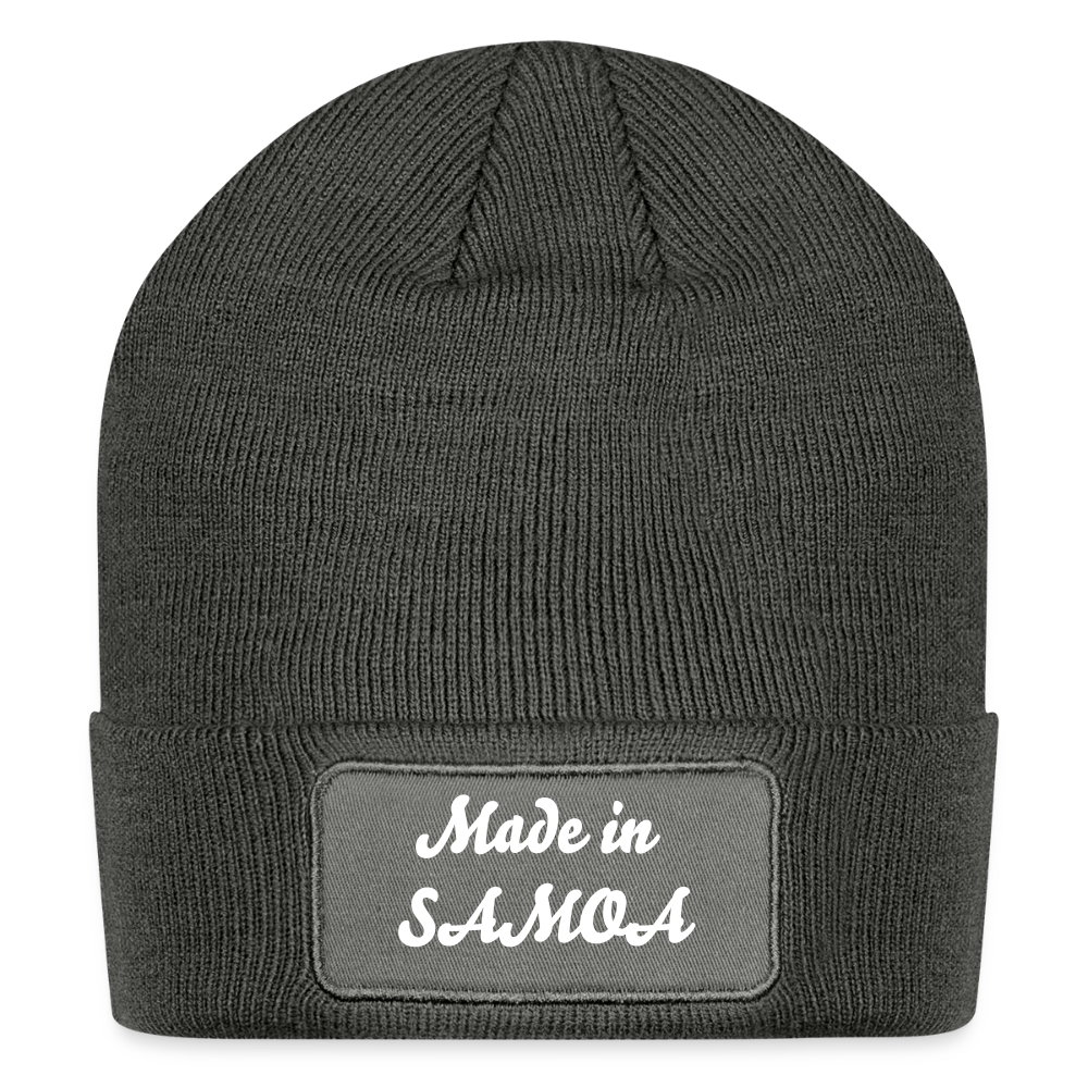 Patch Beanie - charcoal grey