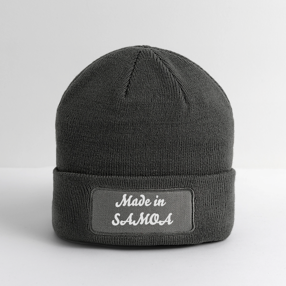Patch Beanie - charcoal grey