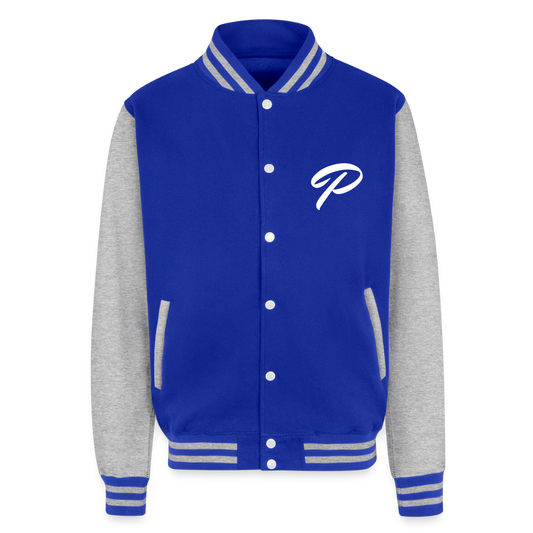 P Heavyweight Letterman Jacket - royal/heather grey