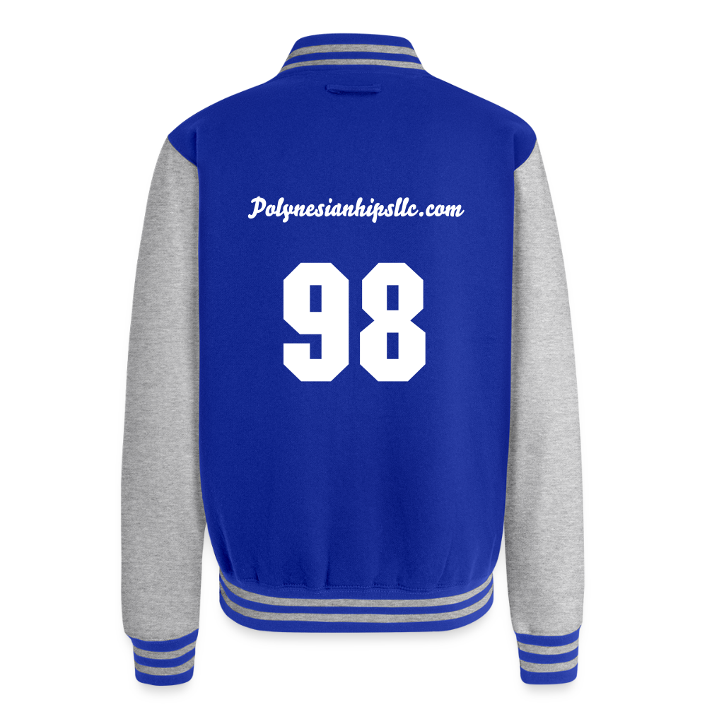 P Heavyweight Letterman Jacket - royal/heather grey
