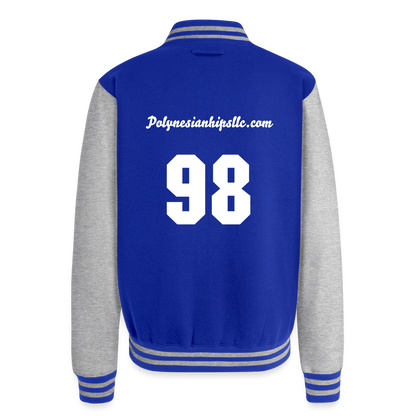 P Heavyweight Letterman Jacket - royal/heather grey