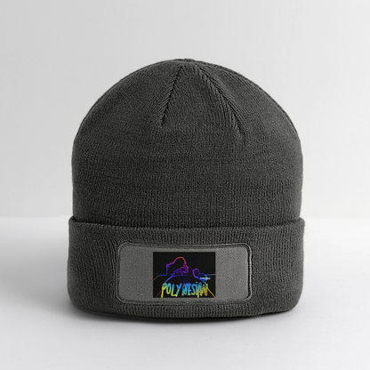 Patch Beanie - charcoal grey