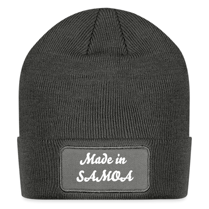 Patch Beanie - charcoal grey