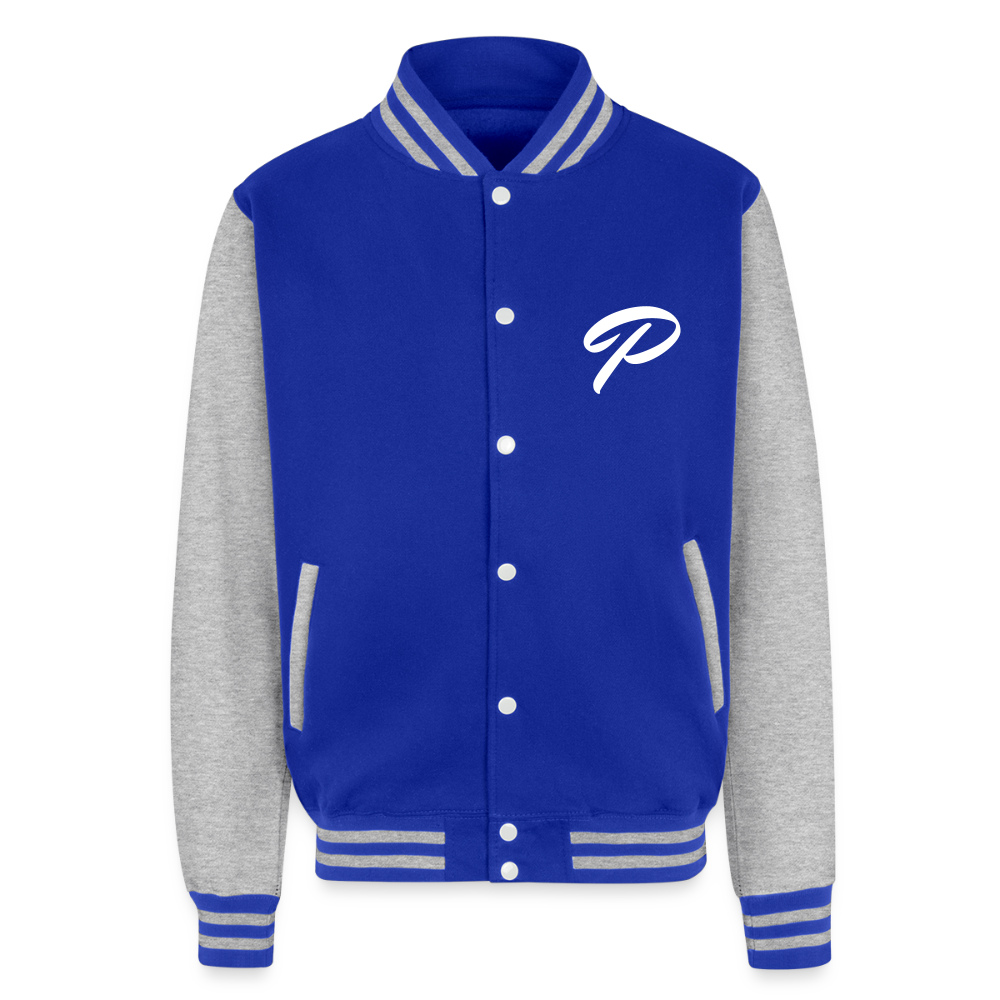 P Heavyweight Letterman Jacket - royal/heather grey